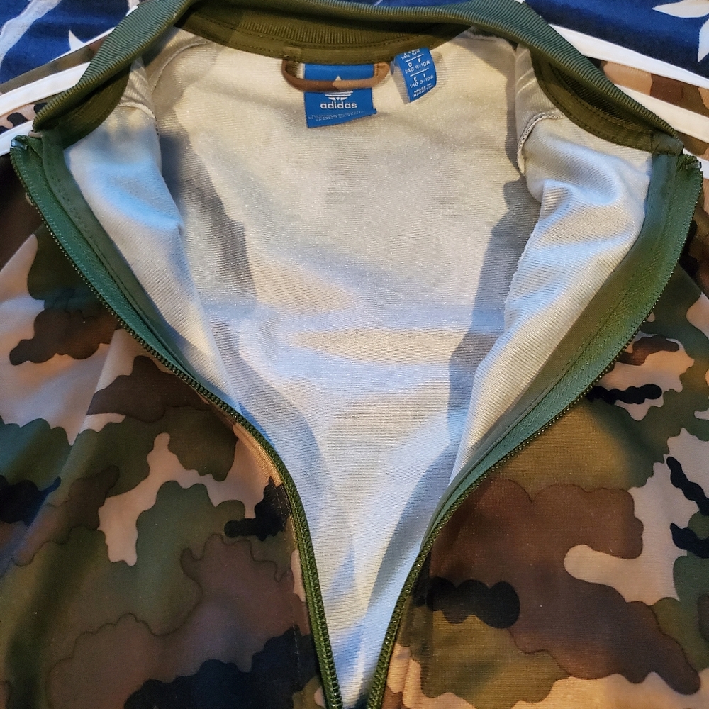 Kids adidas camo track jacket full zip size small 9-10yr old - Picture 12 of 13